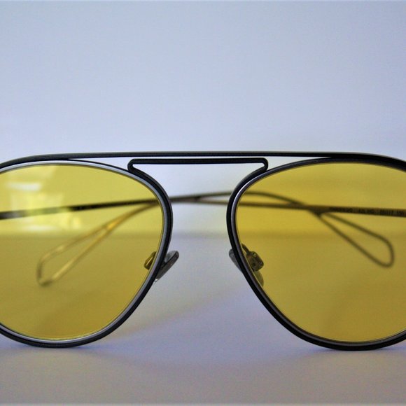 Rag and Bone Titanium Frame 55mm Yellow Lens Sunglasses RNB9003/S NEW
